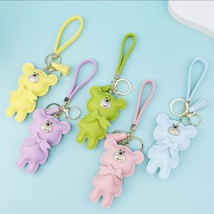 Candy Color Bear Model KeyChain Key Chains Ringhouder Fashion Cool Design Keychains voor Porte Clef Gift Men Women Car Bag Hanger Accessoires Geen doos