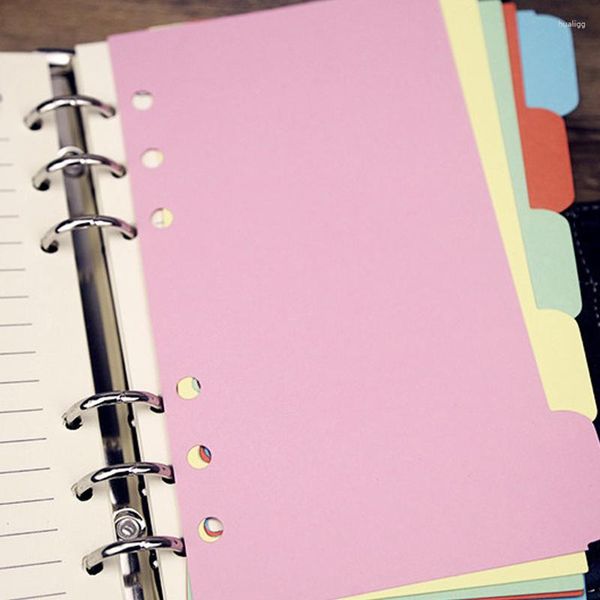 Couleur bonbon coloré doux diviseur Page séparée Simple mais bon Matchfor 6 trous cahier à feuilles mobiles Agenda planificateur Filofax