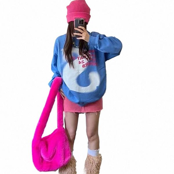 Sac à bandoulière en fausse fourrure de couleur bonbon, sac à main coloré en peluche douce et moelleuse, fourre-tout mignon en fourrure pour filles et femmes b6uL #