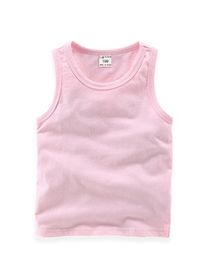 Maillots sans manches couleur bonbon pour filles, vêtements pour bébés et enfants, hauts pour garçon, sous-vêtements de plage, été