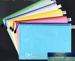 Candy Color Gridding Document Bag met Rits Multilayers Zipper Filing Producten A4 Map School Kantoorbenodigdheden