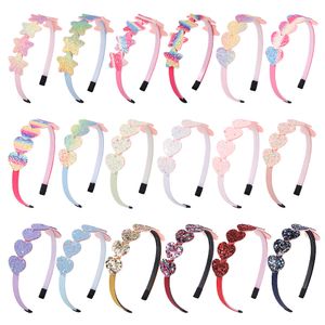 Candy Color Heart Star Hair Band Lovely Girls Princess Hairbands Fashion Headwar Kids Head Hair Accessoires Lint Bandbanden 18 kleuren