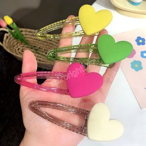 Barrettes d'amour couleur bonbon pour filles, pinces à frange mignonnes sur le côté, pince à cheveux cassée, épingle à cheveux pour femmes et filles, accessoires pour cheveux, 2022