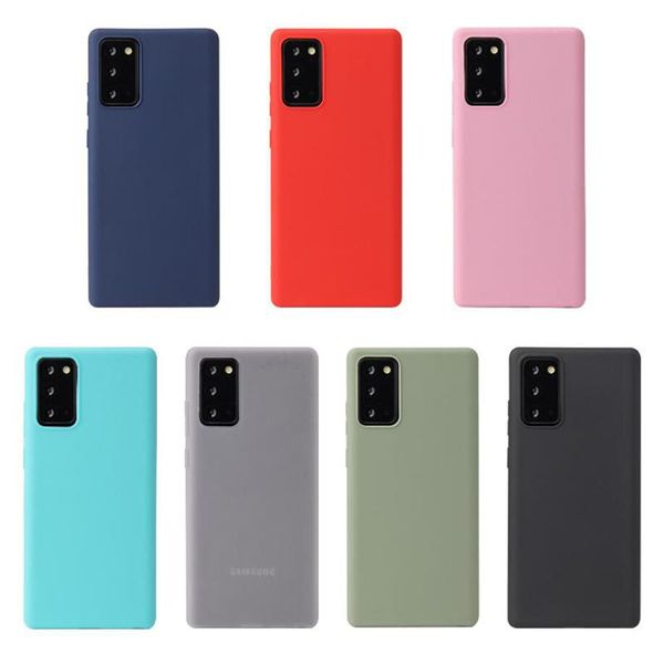 Étuis en TPU souple mat couleur bonbon pour iPhone 12 11 Pro Max Samsung S10 S20 FE S21 Plus Note 10 20 Ultra A02S A12 A42 5G A52 A72