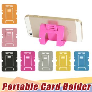 Support de téléphone couleur bonbon en plastique pliant double support universel de téléphone portable pour support de carte de téléphone usine en gros