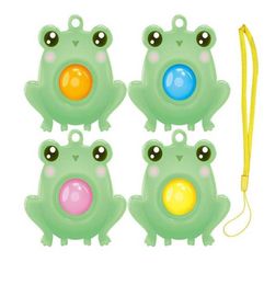 Candy Color Push Pers Toys Finger Bubble Panda Frog Key Chain Cute Children's Mini Pandants For Bags Cadeaux Keyring G98VBUG2519389