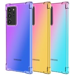 Telefoonhoesje voor Samsung Galaxy S24 Ultra S23 Plus A05 A15 A25 A35 A55 A04 A14 A24 A34 A54 luchtkussen gradiëntkleur helder transparant zacht TPU siliconen hoesje