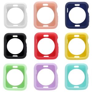 Candy Color Smart Watch Protection Silicone Case pour Apple Watch 1 2 3 4 Generation Watch TPU Case 38 42 40 44mm