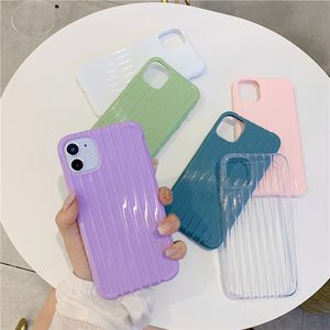 Bonbons Couleur Souple TPU Valise Téléphone Cas Pour iPhone 12 11 Pro Max Xs Xr 7 8 Plus Antichoc Couverture Arrière