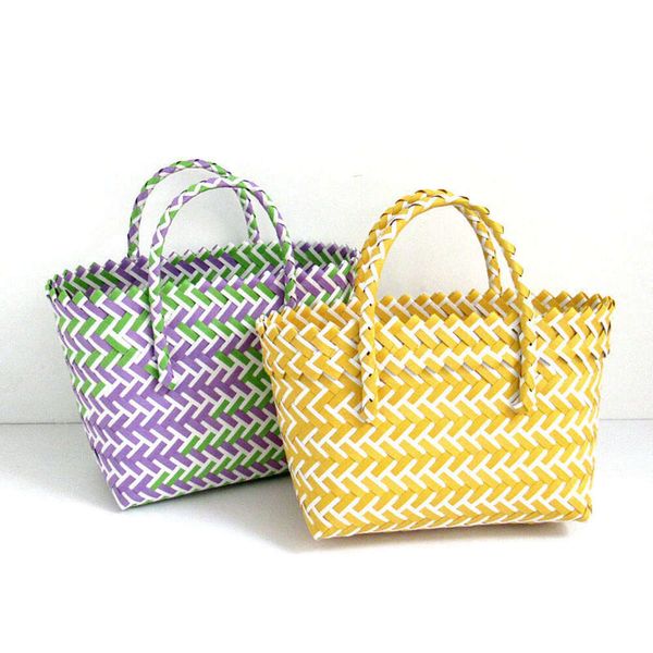 Candy colored panier en plastique plage tissé sac à main coloré nouveau sac de loisirs pour femmes sac à main de sacs à main