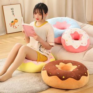 Colores del caramelo Donut almohada de la felpa silla del piso asiento redondo cojín suave creativo snack comida almohada para niños cumpleaños 240122