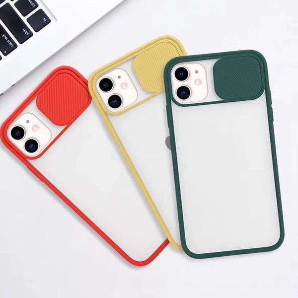 Estuches para teléfonos móviles Candy Colors para iPhone 12 Series 11 Series XR con cubierta protectora para cámara deslizante Estuche para teléfono celular esmerilado sin DHL