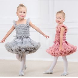 Couleurs de bonbons princesse bébé filles Tutu jupes moelleux enfants Ballet jupe Tulle jupon Mini robe fête Ballet danse jupe