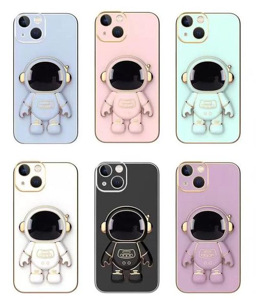 Couleurs de bonbons étuis de téléphone en TPU souple pour iphone 14 pro max 13 12 mini 11 XS XR 6G 7G avec étuis de béquille d'astronaute housse de protection