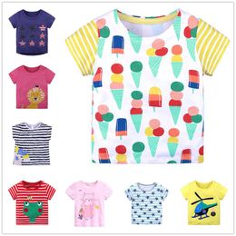 Candy Meisjes Kleding T-shirts Kinderen Tee Shirt Zomer Ijs Baby Meisje Jumper Blouse T-shirt 100% katoen 1T 2T 3T 4T 5T 6T 210413