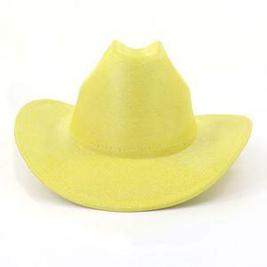 Snoep Effen Kleur Western Cowboyhoed Mannen Vrouwen Herfst Lente Kerk Jazz Elegante Roze Cowgirl Sombrero Caps Rijden Zonnehoed