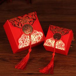 Bonbons Boîte De Rangement Pour Cadeaux 50pcs / lot Fournitures De Mariage Rouge Organisateur Faveurs Parti Papier Organisateur Petites Choses Boîtes De Rangement Cand222A