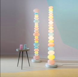 Candy String Rainbow Led Vloer Lamp Noordse nieuwigheid Glazen vloerlicht voor kinderen Woonkamer Slaapkamer Verticale verlichting armaturen