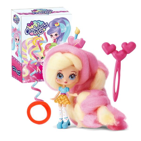 Candylocks Cotton Candy Candy Doll trenzada Cabello de muñeca Muñeca Sorpresa Caja ciega