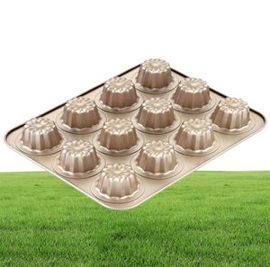 Canele Mold Cake Pan 12 Cavity Non -Stick Cannele Muffin Bakeware Cupcake Pan voor ovenbakken voor vakantie en vakanties2774213