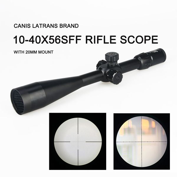 Canis Latrans Rifle caza alcance 10-40x56SFF 30mm tubo iluminado rojo/verde Mil punto negro para caza al aire libre CL1-0284
