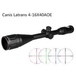 Portée de fusil tactique Canis Latrans 4-16X40 avec réticule éclairé rouge vert bleu pour la chasse et l'utilisation en extérieur CL1-0143