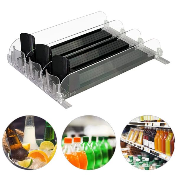 Support à boissons en conserve, organisateur de boissons, distributeur à ressort, largeur réglable, étagère de rangement, glisse en forme pour réfrigérateur de cuisine 240125