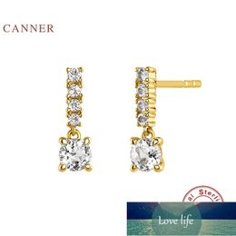 CANNER Personnalité de diamant rectangulaire Boucles d'oreilles en argent sterling 925 Bijoux Boucles d'oreilles pour femmes Brincos Pendientes coréennes Conception d'experts de prix d'usine Qualité