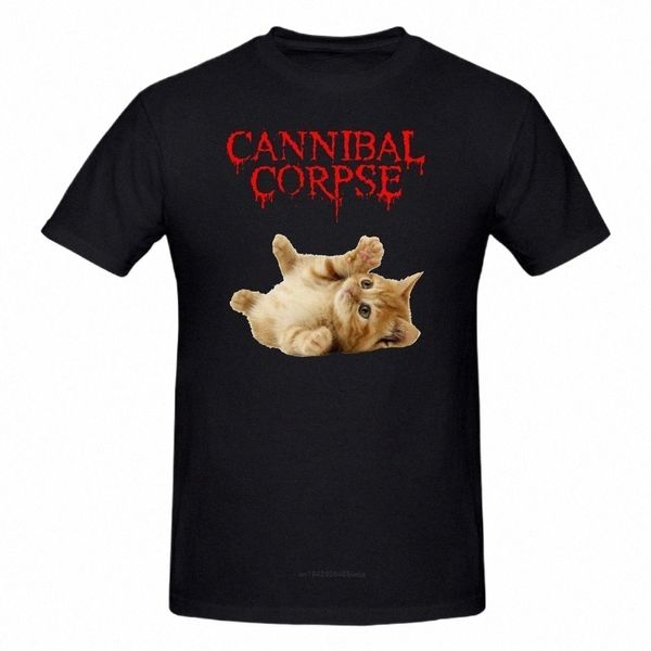 Camiseta cannibal Corpse con estampado de gato, camisetas gráficas de talla grande para hombre, camisetas Cott, venta al por mayor, camiseta de manga corta para hombre, impresionante 28gk #
