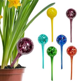 Latas 6 piezas Globos de riego para plantas de interior Bombillas de agua automáticas Dispositivo de riego con globo de agua Aqua Vidrio soplado a mano decorativo 15 cm