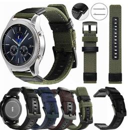 Canva Sport Bandjes Watchstrap Band 20 22mm voor Samsung Galaxy Horloge 3 45mm 41mm / Amazfit GTS GTR 2E Smart Wriststrap Armband Polsband