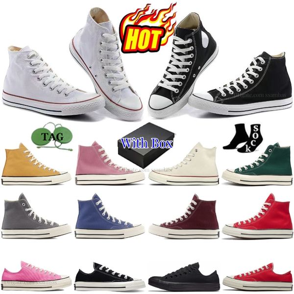 Lienzo de 1970 Shoes All Star Designer High Low 70 Vintage Classic Casual Sneakers Hi Plataforma Bright Pink Black Black Blue Dunescape Chucks Egret Red Purple Burgundy