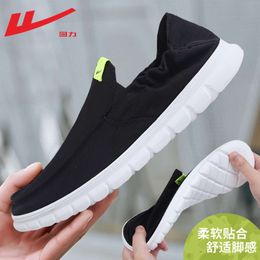 Canvas 2024 Tissu vieux Huili Spring Pékin et nouveau style Lazy Man One Step Soft Sole Lightweight Casual Shoes