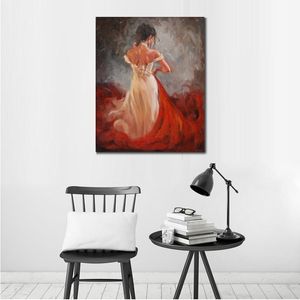 Toile Art figuratif nuit Tango peint à la main peintures à l'huile de danse espagnole bel Accent pour décor de Spa