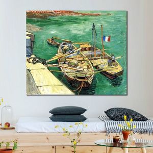 Canvas Art Handgeschilderde olieverfschilderijen van Vincent van Gogh Sand Aken Tuin Landschap Kunstwerk voor Restaurant Decor