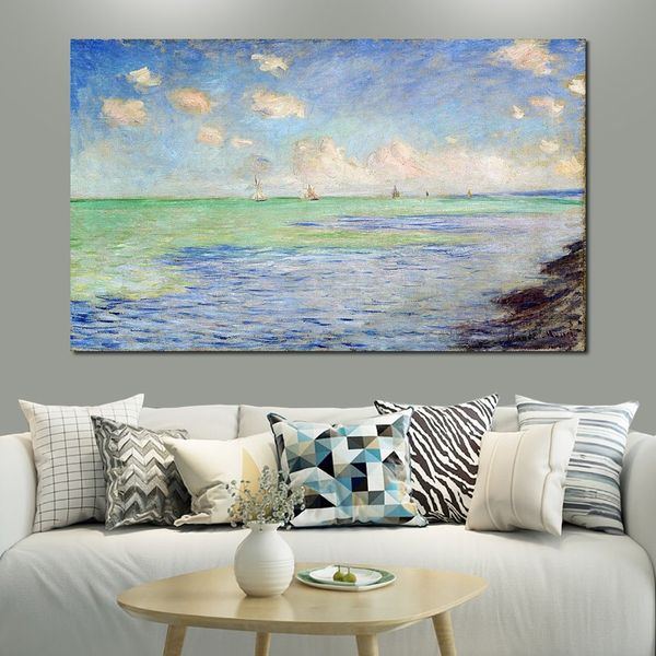 Toile Art peinte à la main peintures à l'huile de Claude Monet la mer à Pourville jardin paysage oeuvre pour décor de Restaurant