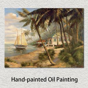 Toile Art Peintures À L'huile Paysages Modernes Key West Hideaway Oeuvre Colorée À La Main pour La Décoration Murale De La Salle De Bureau