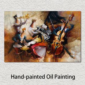 Peintures à l'huile sur toile avec rythme Jazz, peintes à la main, œuvres d'art abstraites modernes pour décoration murale de chambre à coucher, 2997