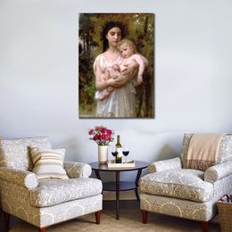 Canvas Kunst Reproductie Klassiek Portret de Jongere Broer William Adolphe Bouguereau Schilderij Handgemaakte Luxe Muur Decor