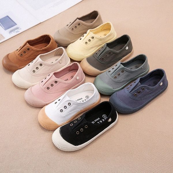 Canvas Baby Kids Chaussures coulant rose couleur noire Boys Boys filles pour tout-petits baskets enfants Chaussures des pieds Protection imperméable Chaussures décontractées E254 #