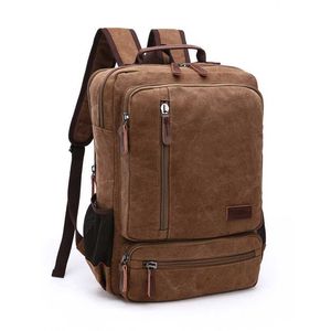 Canvas rugzak mannen grote vintage capaciteit reizen schoudertas hoge kwaliteit mode studenten tas mannelijke notebook laptop rugzak 202211