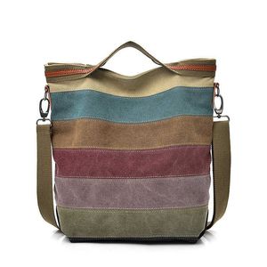 Sac sur toile Patchwork Patchwork Portable Paquet diagonal pour les femmes Coux de gymnas colorés sacs à main Q0705