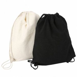 Sac en toile épaules cordon de serrage poches paquet personnalisé boutique sac à dos étudiant sac cott pochette pour sac de rangement de voyage Gym T9Zl #