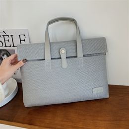 Canvas tas dames computer pakket heren aktetas laptop unisex eenvoudige ontwerper handtas bedrijfsportfolio voor SAC -document