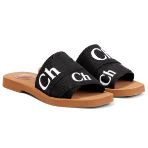 7A Top Qualité Summer Beach Toile Sandales Designer Slipper Sandale Casual Chaussure Top Qualité Slide Luxe Femmes Talon plat Mule Mens Fashion Sliders Voyage Lady Mocassins