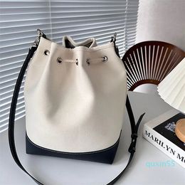 Canvas bucket Bag Designer Tote Bag Weekend Tas Handtas Grote capaciteit Winkelen Schoudertassen Drawstring Bindend Crossbody Purse verwijderbaar