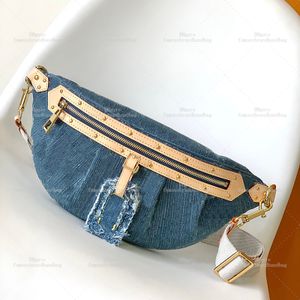 Lienzo Bumbag Bolsas de cintura Diseñador Denim Fanny Pack 10A Calidad de espejo Bolso de hombro de lujo Diseñador Mujer con caja L311