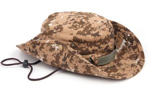 Canvas Camouflage Wide-Bruined Hoed Outdoor Visser Emmer Hoeden Camo Breed Bravel Sun Fishing Cap Camping Hunting CS Tactical Gear Xmas Gift