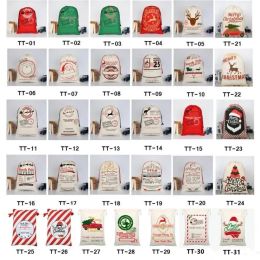 Canvas Decorations Nieuwe kerstman Kerstcadeau Mailing Bag Children Candy Tassen 50x70cm snelle schip S 2024