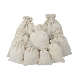 Sacs de bijoux en toile en toile 100 Sacs de linge en coton naturel Bag de mode portefeuille 6101665